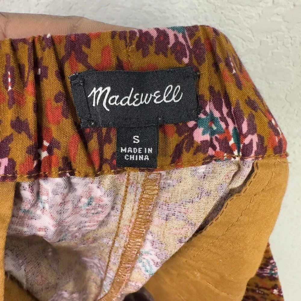 Madewell Shorts Women S Brown Paisley Floral Elastic Waist Boho Coastal Festival